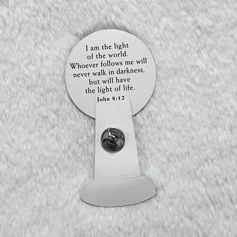 🔮 5/$25 Christian Lighthouse John 8:12 Pin